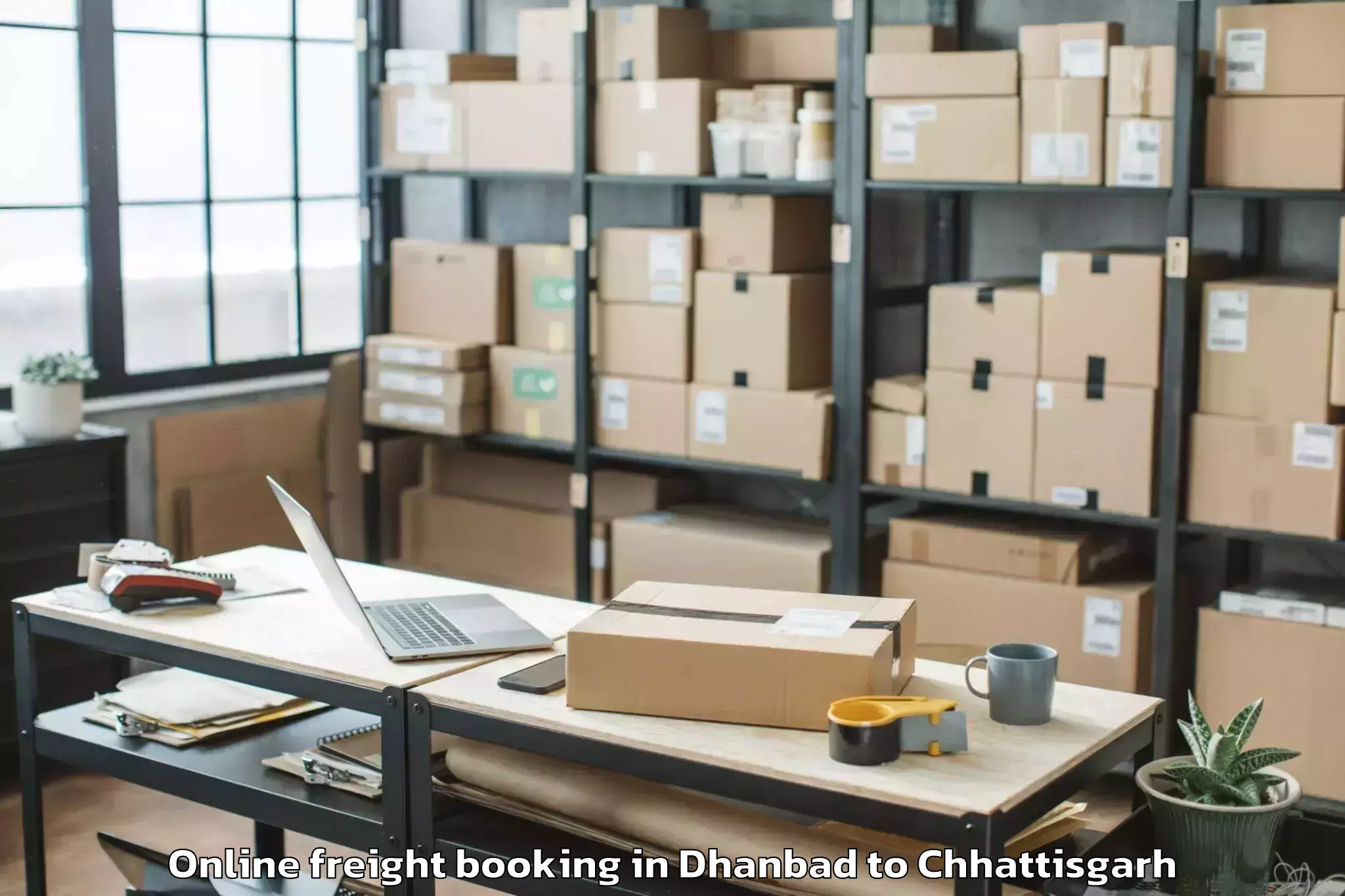 Dhanbad to Mats University Aarang Online Freight Booking